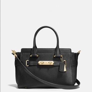 Coach swagger black leather bag